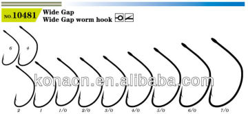 Wide gap worm fishing hooks wholesale