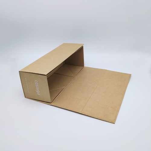 ब्राउन क्राफ्ट पेपर सिंगल बॉटल फोल्डिंग वाइन बॉक्स