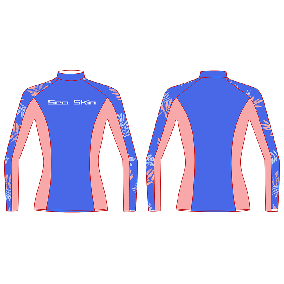 Seaskin с длинным рукавом Custom Polyester Lycra Rash Guard