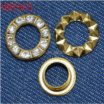 Metal Eyelets with Stones for Garments
