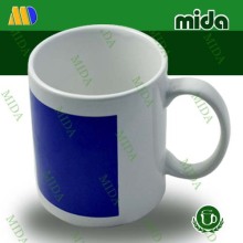 11oz Blank sublimation magic mug with blue patch