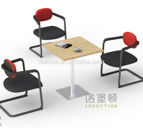 Simple design office furniture square discussion table with metal leg