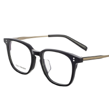 2025 High Quality Fashion Thick Acetate Frame Titanium Temple Eyeglasses for Wholesale