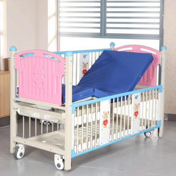 Pediatric Hospital Bed Cold Rolled Steel Manual Medical Bed 2 Function Pink Child Bed for Clinic and Hospital Use