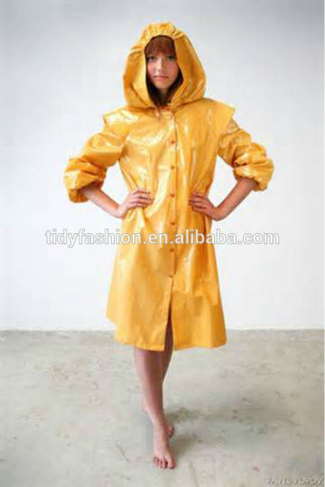 Yellow Fashion Ladies 100% Waterproof Raincoat Hooded