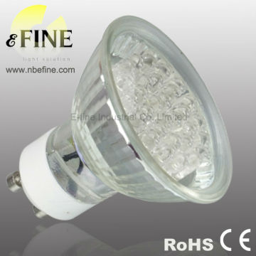 low power GU10 dip led spotlight bulb lamp glass body