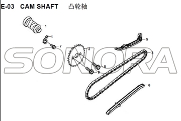 E-03 CAM SHAFT for XS125T-16A Fiddle III Spare Part Top Quality