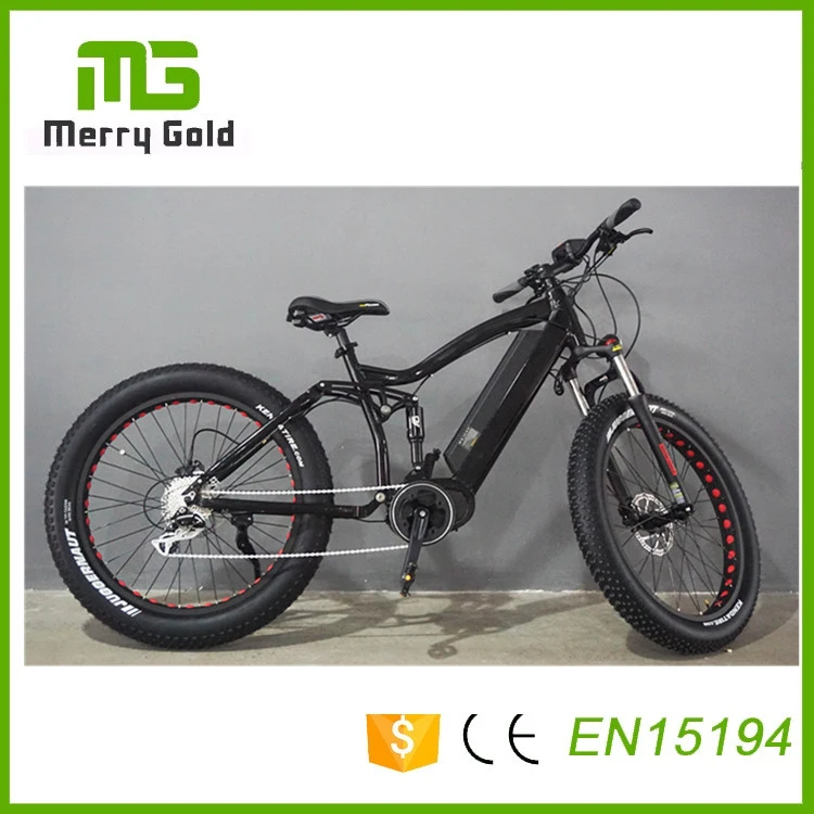 Full Suspension Ebikes Adult Electric Bicycles 48V 1000W Fat Tire Ebike MID Drive Motor E Bicycle