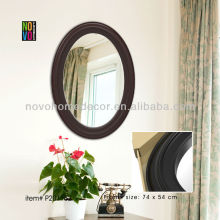 Oval-shaped mirror with multi color plastic injection frame