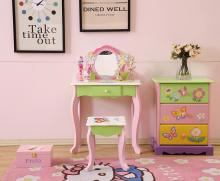Kids Vanity Table Set With Makeup Mirror
