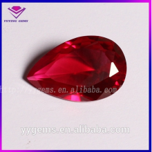 Blood Red Pear Ruby 5# Imitation Gemstone Created Corundum