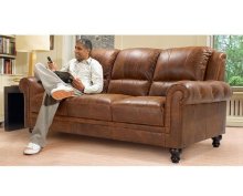 Simple Style Room Sofa, Modern Design Leather Sofa, Yellow- brown Set