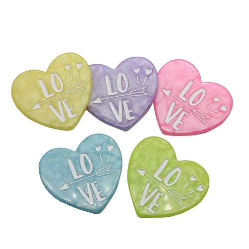 Factory Supply Heart LOVE Resin Cabochon Beads Handmade Crafts Scrapbook Making Jewelry Ornament