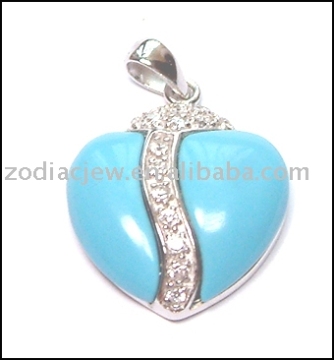925 sterling silver pendant with turquoise