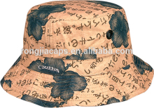 washed camo printed bucket hat