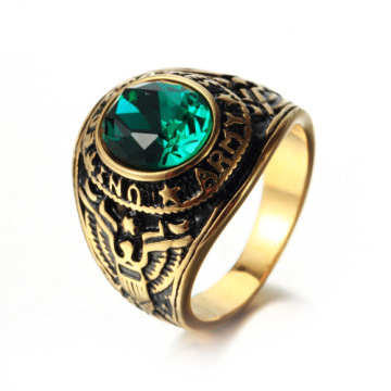 Zircon Stone US Military Sailor Ring for Men