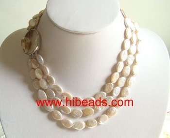 Cultured white freshwater pearl necklace FPN0066