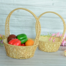 Round Plastic Weaving Flower Basket