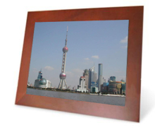 lcd digital photo frame--10.4inch flat wooden frame