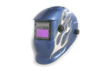 Full Head Arc Welding Mask Blue , Solar + Cr2032 Powered