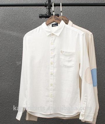 High quality mens white linen shirts custom design linen shirts