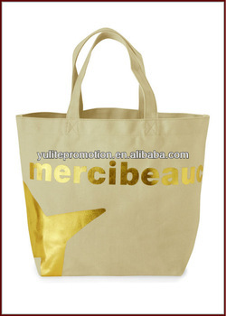 gold printing eco canvs bag