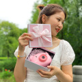 कस्टम वेडिंग ड्रेस पैकेजिंग बॉक्स गुलाबी उपहार बॉक्स