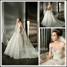 deep V neck backless wed dress