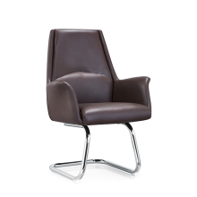 Wide Brown Leather Conference Chairs for Hotel Office