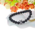 Bracelet extensible avec couronne d&#39;onyx noir mat