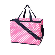 polyester pink cooler lunch bag