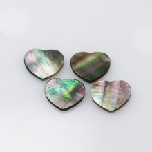 Natural Black Shell Heart Shaped Flat Back Cutting