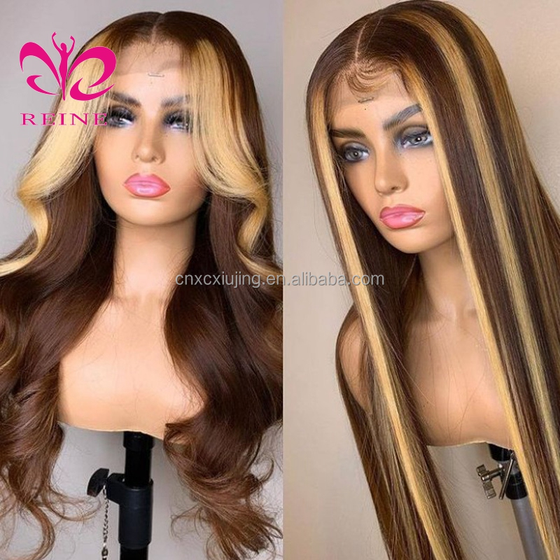 P4/30 Body Wave Highlight Colored HD Lace Part Human Hair Wigs Piano 13*4 Lace Frontal  Wig Brazilian Remy Wigs For Women