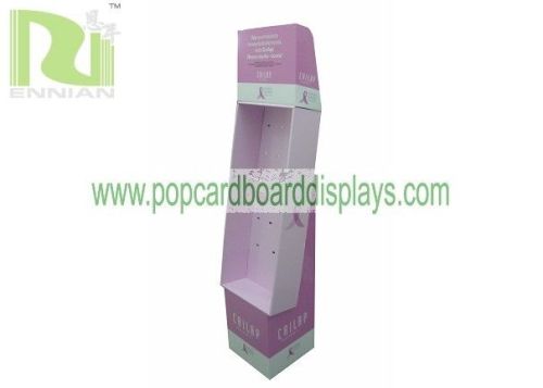 Elastic Band Pop Cardboard Displays With Pink Color Display Stand With Hooks Encb021