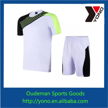 Design plain own logo white young MEN football jersey