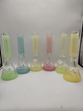 Six Color Classic Pattern Clear Beaker Bongs