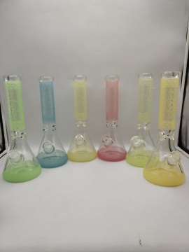 Six Color Classic Pattern Clear Beaker Bongs