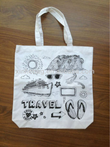 Organic cheap cotton fabric bag with silkscreen