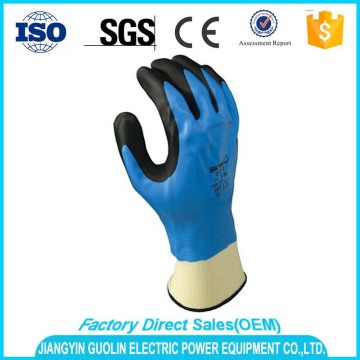 durable wear colorful nylon shell full dipped purple nitrile gloves