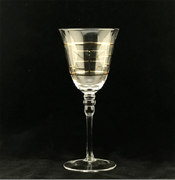 Gold color Decal Wine Glass