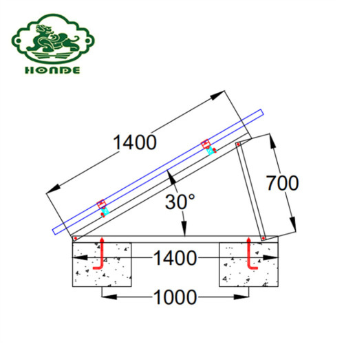 Estrutura de sistemas de montagem de base de concreto de painel solar