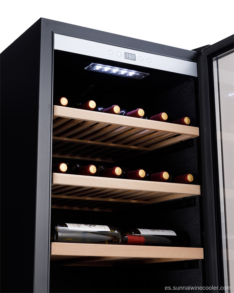 Gabinete de vidrio de acero inoxidable Enfriador de vino LED LED