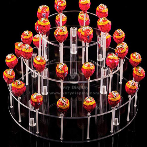 3 Tier Lillipopディスプレイスタンドアクリルテーブルトップライザー