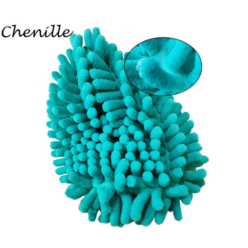 Chenille car dust cleaning mitt