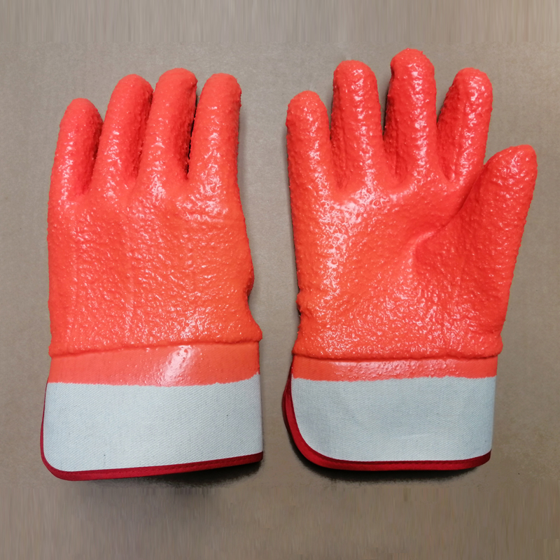 Bezpieczeństwo pomarańczowe rękawice powlekane PCV Wodoodporne 28 cm