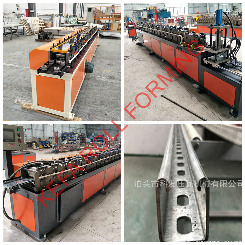 Electrical Mild Galvanized Slotted Cheap Unistrut Making Former Steel c Strut Channel Support System Roll Forming Machine