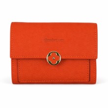 Floral Lock Genuine Leather Multi-Function Compact Wallet