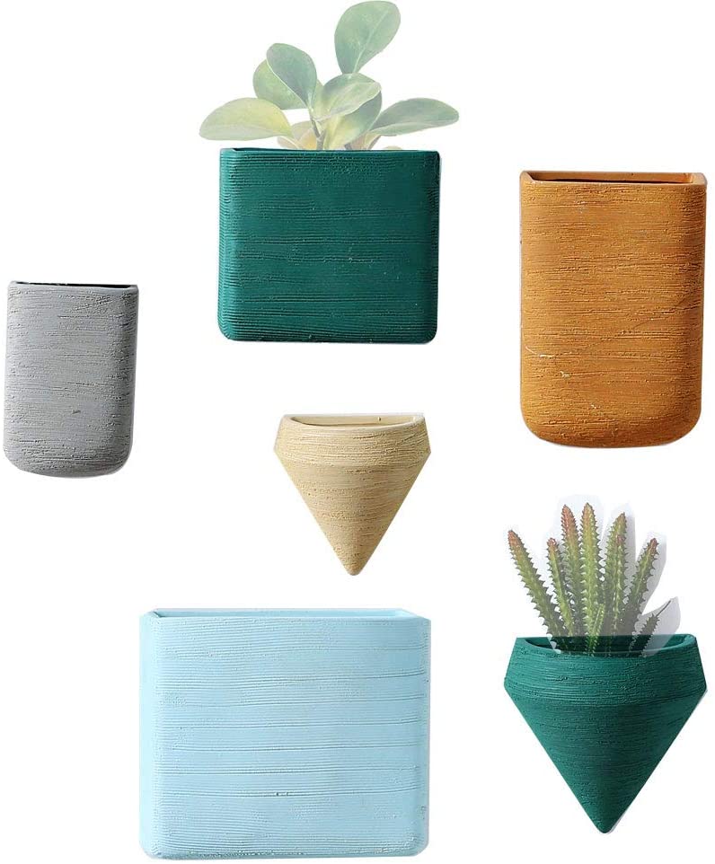 Ceramic Hanging Planters Geometric Wall Decor