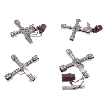 Universal Cross KEY electrical cabinet key Triangle 5 in 1 Train Electrical Elevator Cabinet Valve Alloy Triangle Square