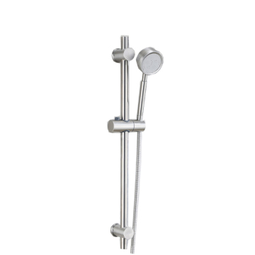 Shower head and rail adjustable shower riser rail